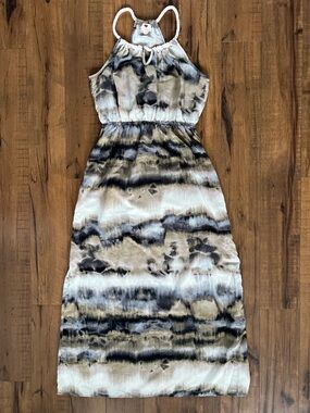 One Clothing Sleeveless Tie-Dye Marble Maxi Dress - Size Large